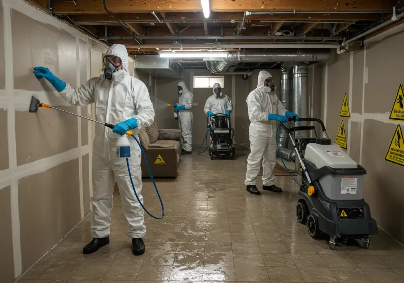 Basement Moisture Removal and Structural Drying process in Madison County, ID